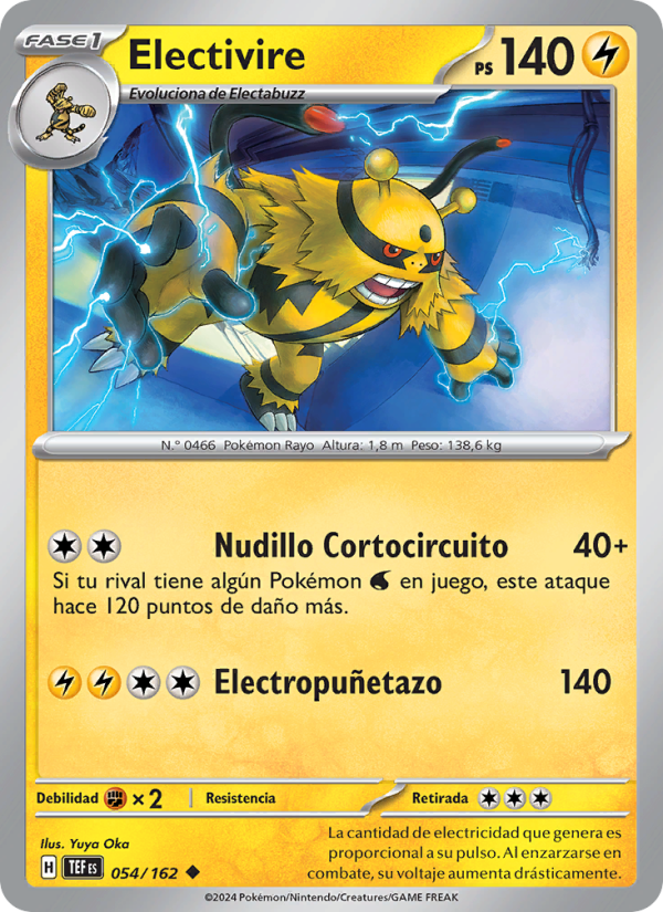 Electivire 054 — Temporal Forces (Spanish Pokémon TCG card)
