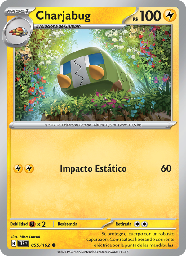 Charjabug 055 — Temporal Forces (Spanish Pokémon TCG card)