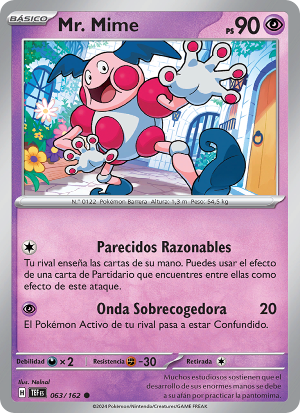 Mr. Mime 063 — Temporal Forces (Spanish Pokémon TCG card)
