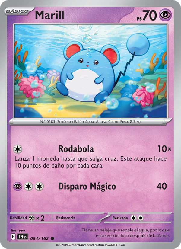Marill 064 — Temporal Forces (Spanish Pokémon TCG card)