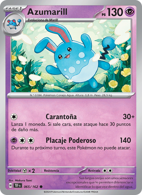 Azumarill 065 — Temporal Forces (Spanish Pokémon TCG card)