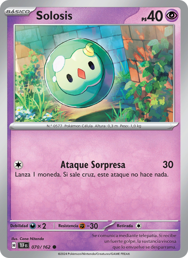 Solosis 070 — Temporal Forces (Spanish Pokémon TCG card)