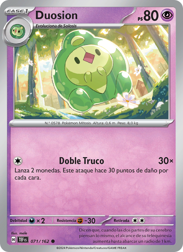 Duosion 071 — Temporal Forces (Spanish Pokémon TCG card)