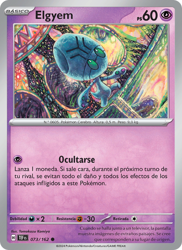Elgyem 073 — Temporal Forces (Spanish Pokémon TCG card)