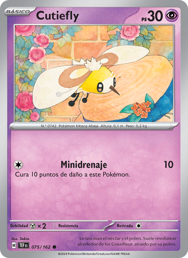 Cutiefly 075 — Temporal Forces (Spanish Pokémon TCG card)