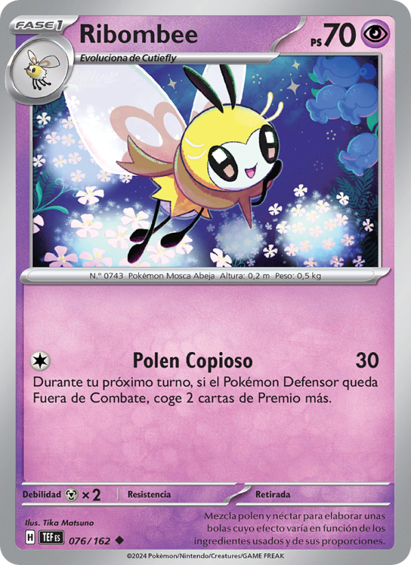 Ribombee 076 — Temporal Forces (Spanish Pokémon TCG card)