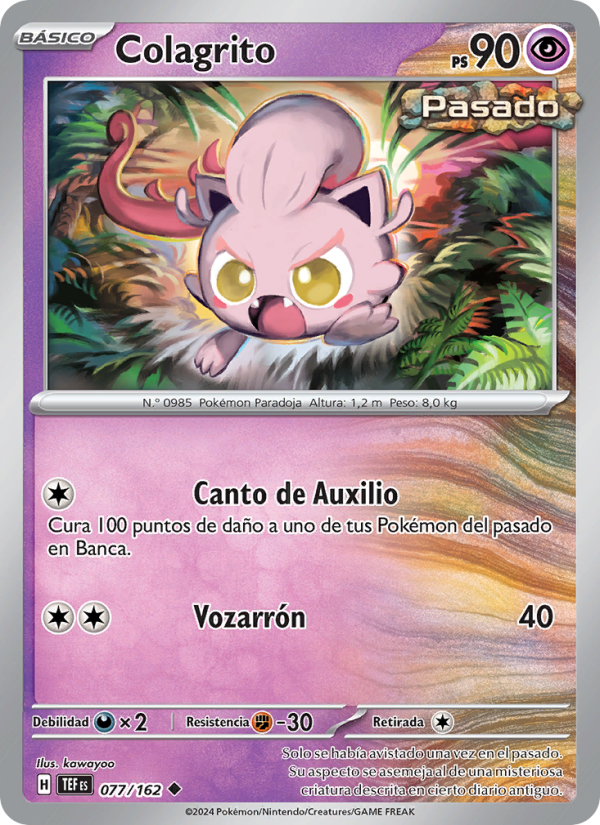 Colagrito 077 — Temporal Forces (Spanish Pokémon TCG card)