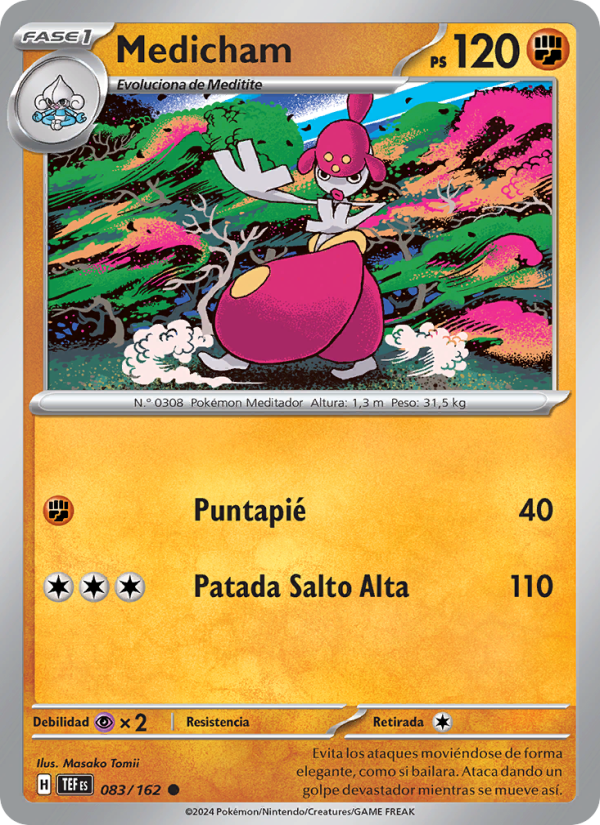 Medicham 083 — Temporal Forces (Spanish Pokémon TCG card)