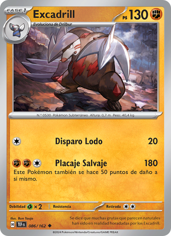 Excadrill 086 — Temporal Forces (Spanish Pokémon TCG card)
