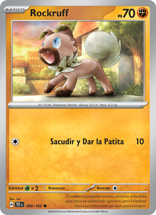 Rockruff 089 — Temporal Forces (Spanish Pokémon TCG card)