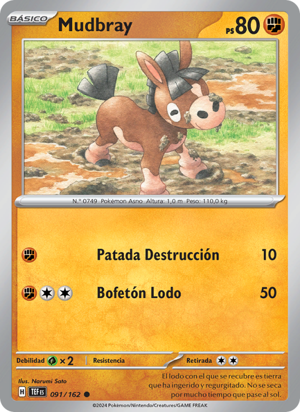Mudbray 091 — Temporal Forces (Spanish Pokémon TCG card)