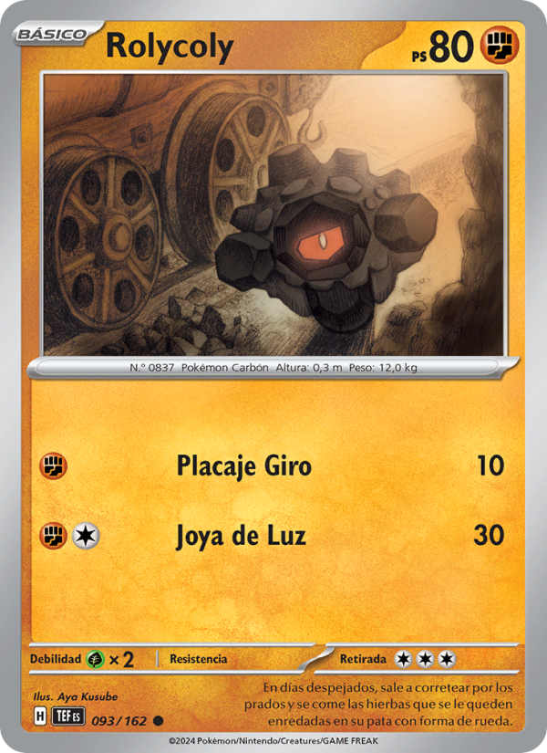 Rolycoly 093 — Temporal Forces (Spanish Pokémon TCG card)