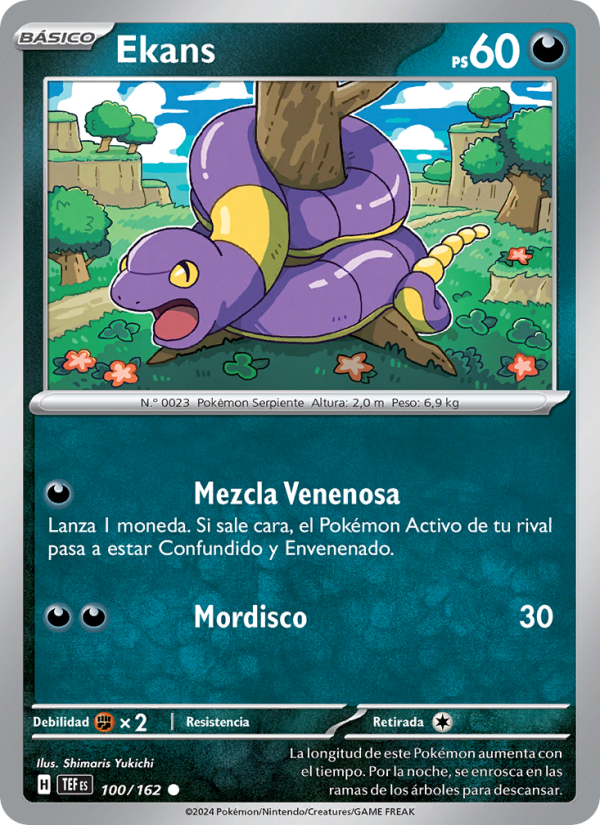 Ekans 100 — Temporal Forces (Spanish Pokémon TCG card)