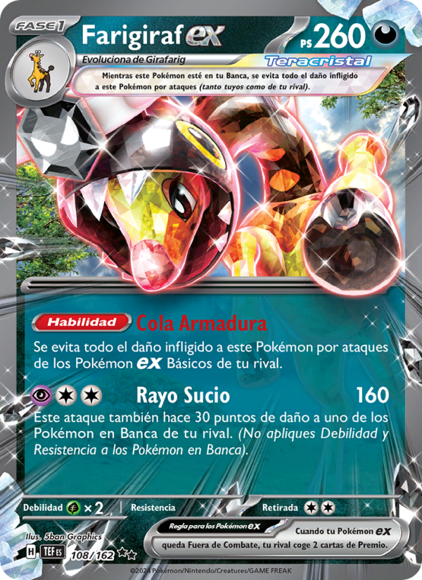 Farigiraf ex 108 — Temporal Forces (Spanish Pokémon TCG card)