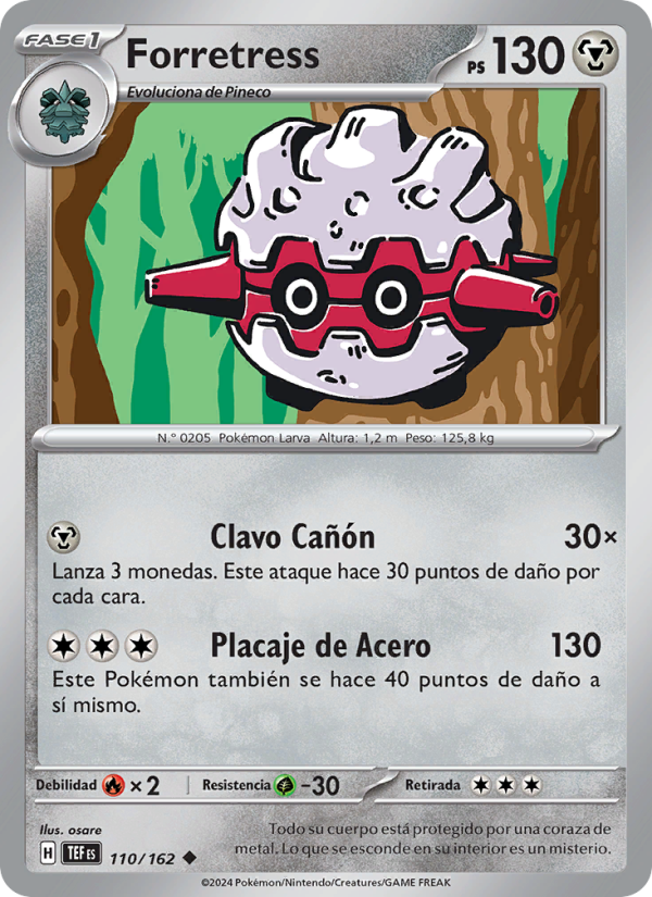 Forretress 110 — Temporal Forces (Spanish Pokémon TCG card)