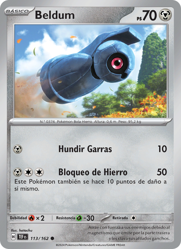 Beldum 113 — Temporal Forces (Spanish Pokémon TCG card)