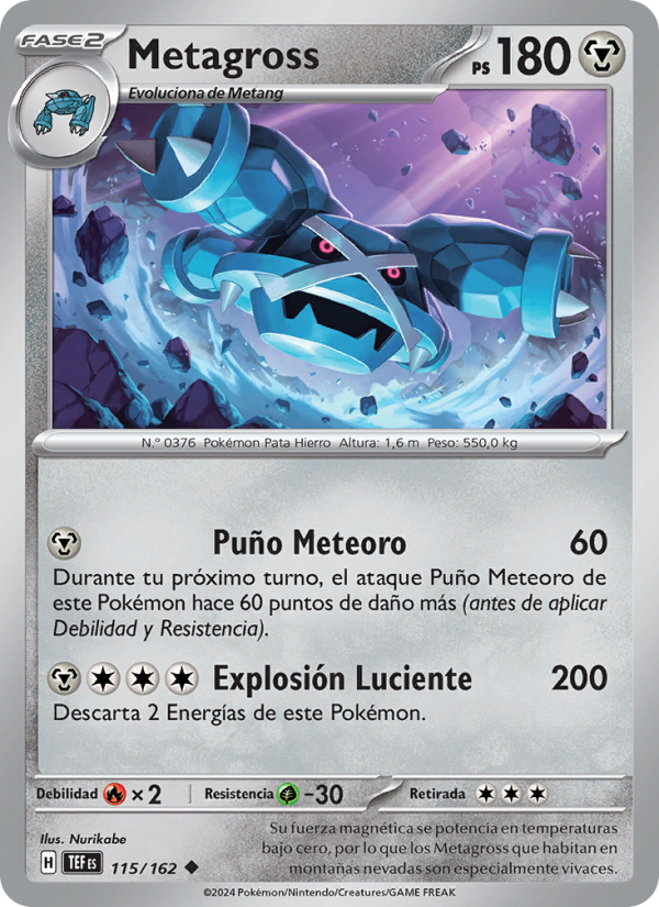 Metagross 115 — Temporal Forces (Spanish Pokémon TCG card)