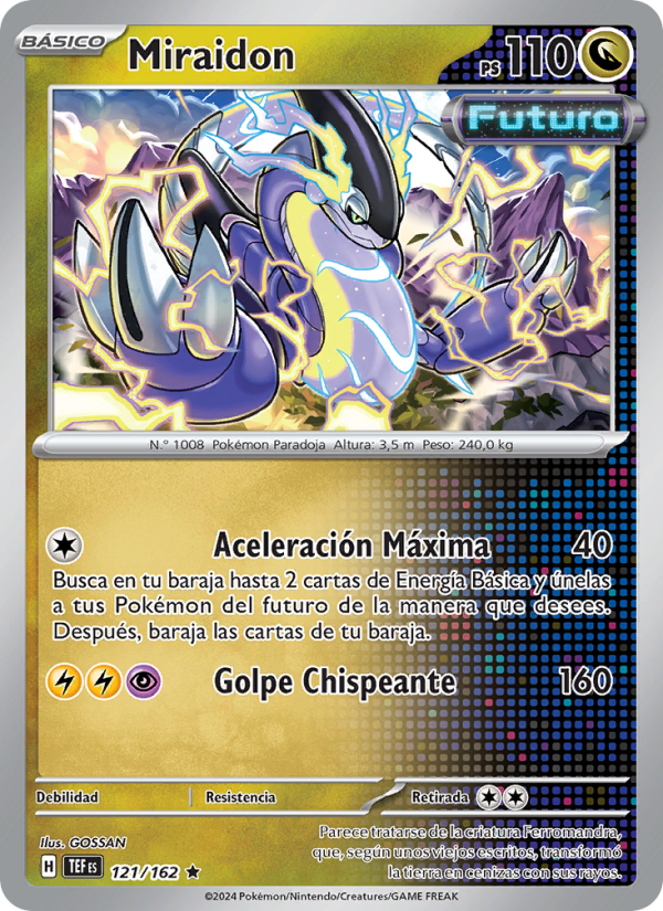 Miraidon 121 — Temporal Forces (Spanish Pokémon TCG card)