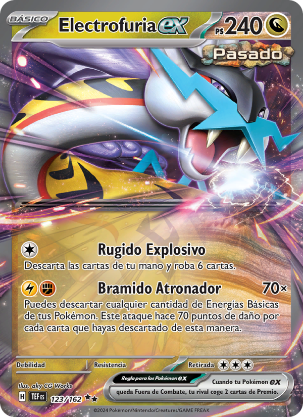 Electrofuria ex 123 — Temporal Forces (Spanish Pokémon TCG card)