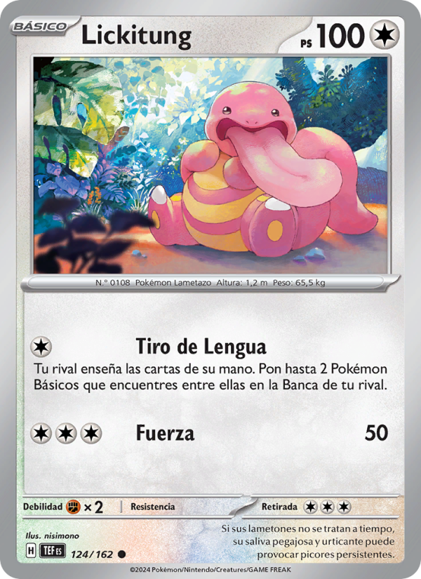 Lickitung 124 — Temporal Forces (Spanish Pokémon TCG card)