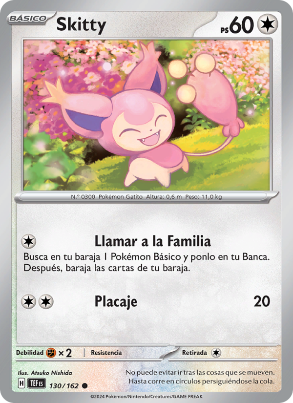 Skitty 130 — Temporal Forces (Spanish Pokémon TCG card)