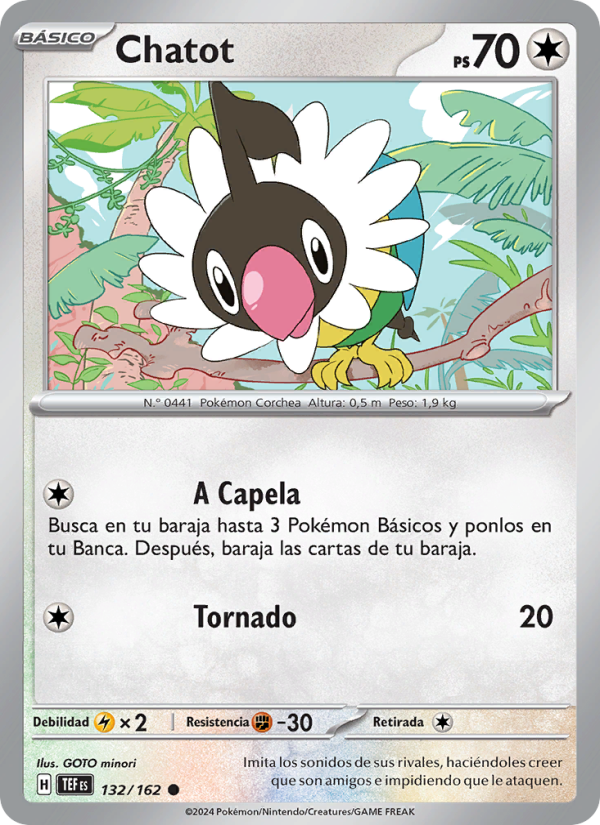 Chatot 132 — Temporal Forces (Spanish Pokémon TCG card)