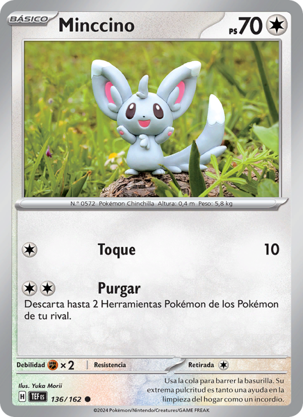 Minccino 136 — Temporal Forces (Spanish Pokémon TCG card)
