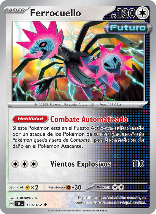 Ferrocuello 139 — Temporal Forces (Spanish Pokémon TCG card)