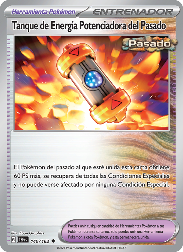 Tanque de Energía Potenciadora del Pasado 140 — Temporal Forces (Spanish Pokémon TCG card)