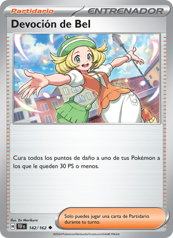 Devoción de Bel 142 — Temporal Forces (Spanish Pokémon TCG card)