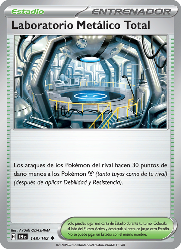 Laboratorio Metálico Total 148 — Temporal Forces (Spanish Pokémon TCG card)