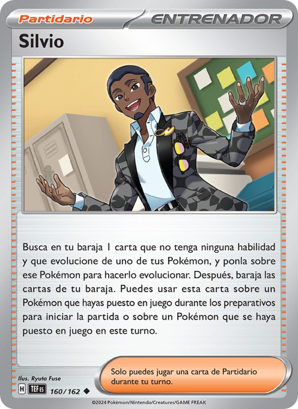 Silvio 160 — Temporal Forces (Spanish Pokémon TCG card)