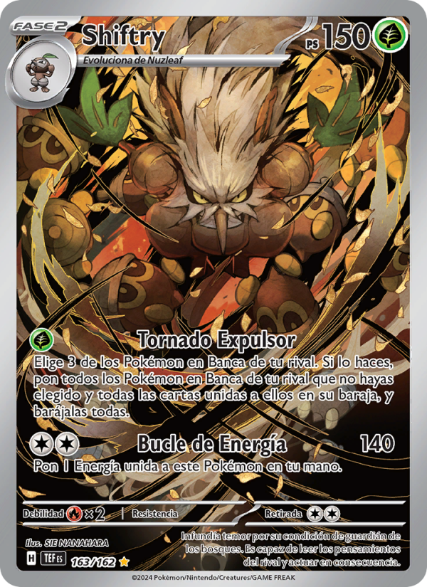 Shiftry 163 — Temporal Forces (Spanish Pokémon TCG card)
