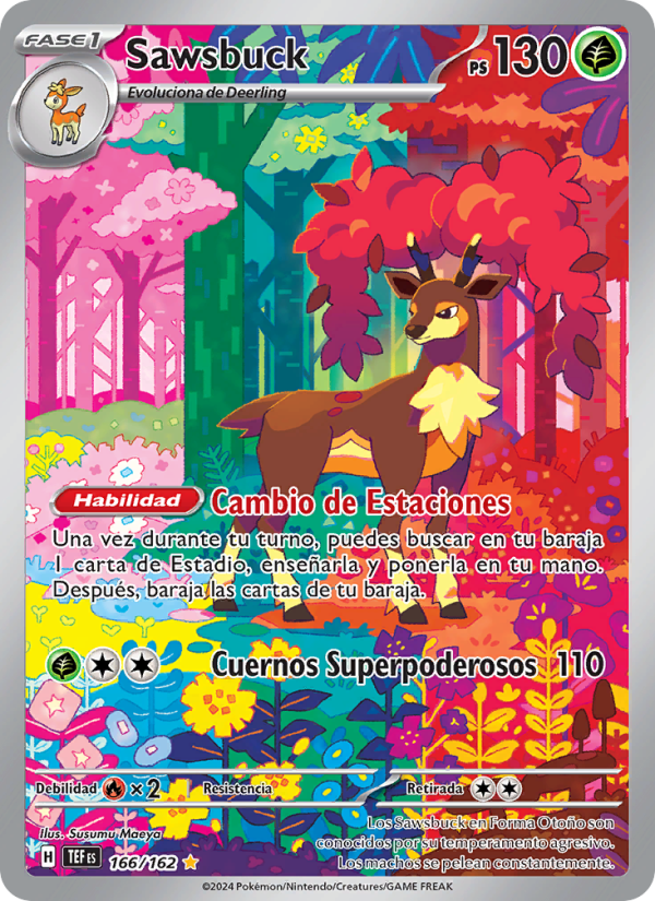 Sawsbuck 166 — Temporal Forces (Spanish Pokémon TCG card)