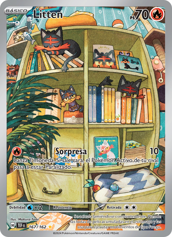 Litten 167 — Temporal Forces (Spanish Pokémon TCG card)