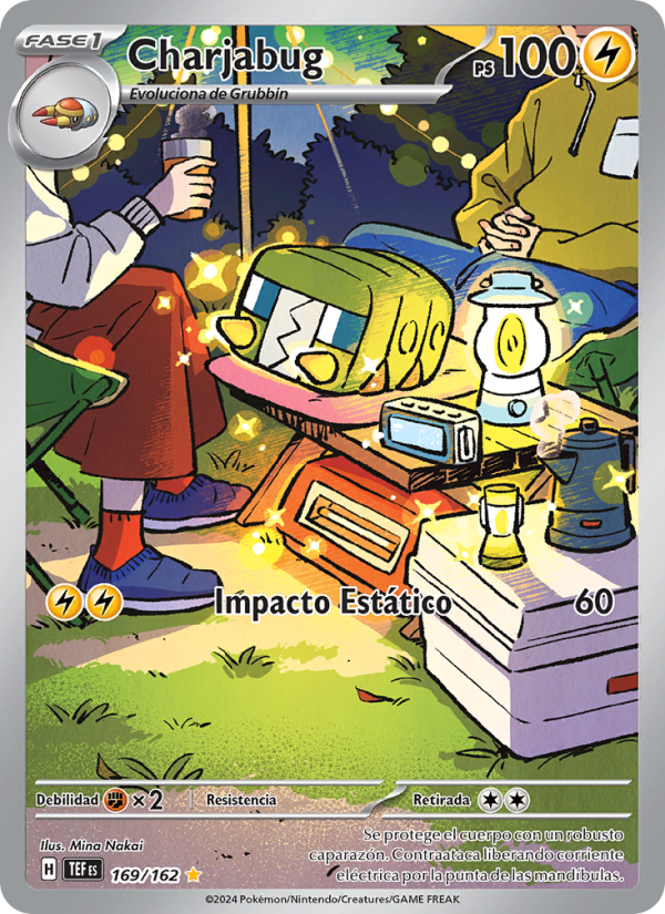 Charjabug 169 — Temporal Forces (Spanish Pokémon TCG card)