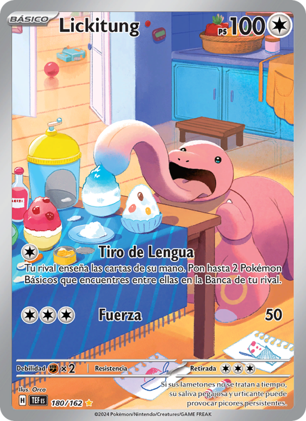 Lickitung 180 — Temporal Forces (Spanish Pokémon TCG card)