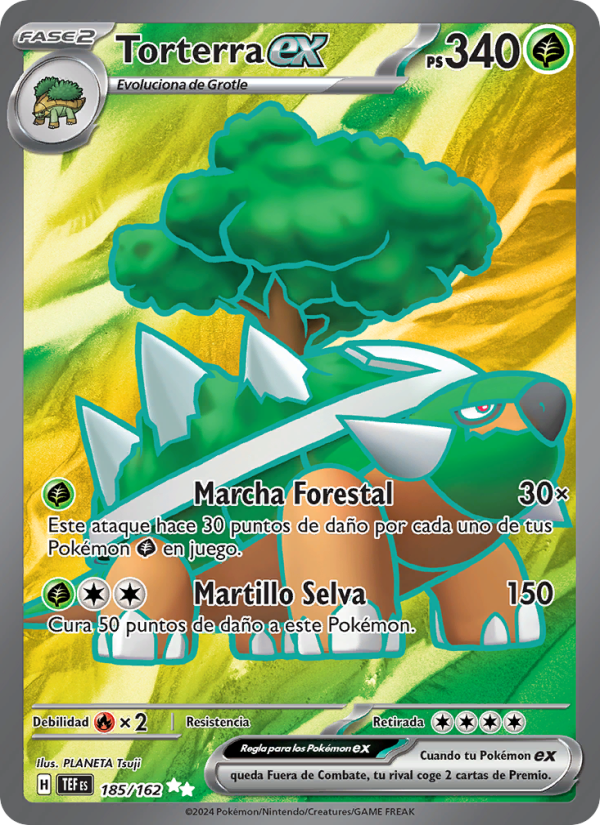 Torterra ex 185 — Temporal Forces (Spanish Pokémon TCG card)