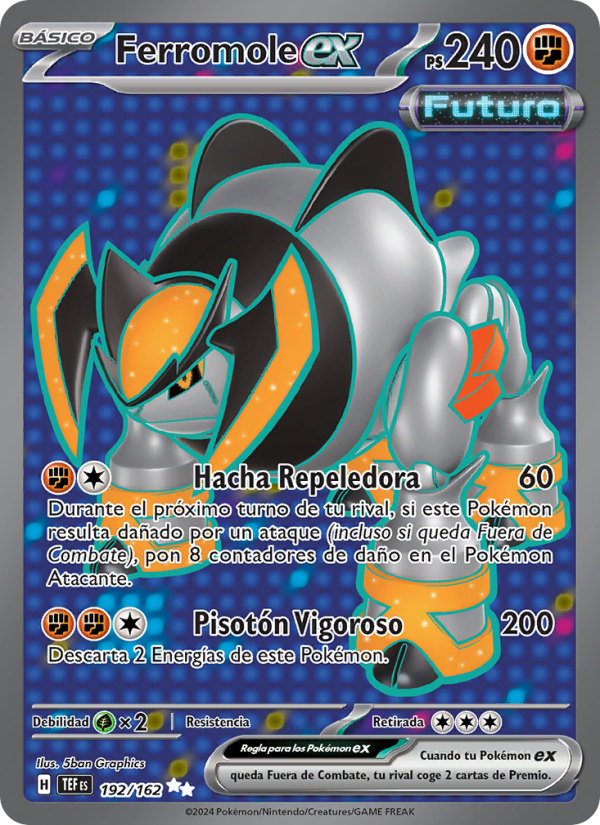 Ferromole ex 192 — Temporal Forces (Spanish Pokémon TCG card)