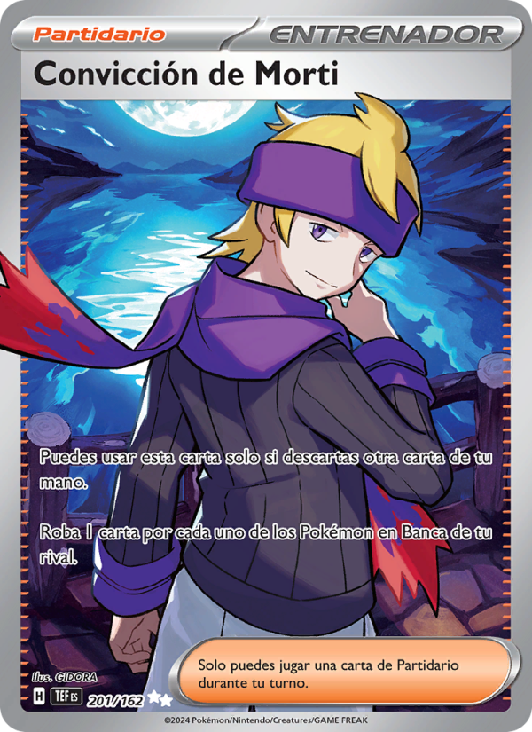 Convicción de Morti 201 — Temporal Forces (Spanish Pokémon TCG card)