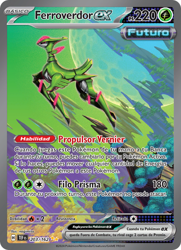 Ferroverdor ex 203 — Temporal Forces (Spanish Pokémon TCG card)