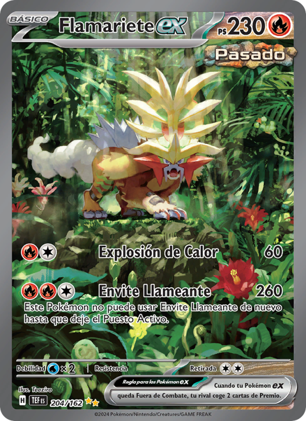 Flamariete ex 204 — Temporal Forces (Spanish Pokémon TCG card)