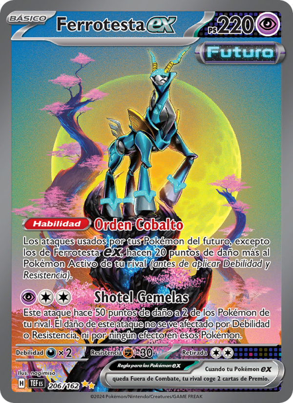 Ferrotesta ex 206 — Temporal Forces (Spanish Pokémon TCG card)