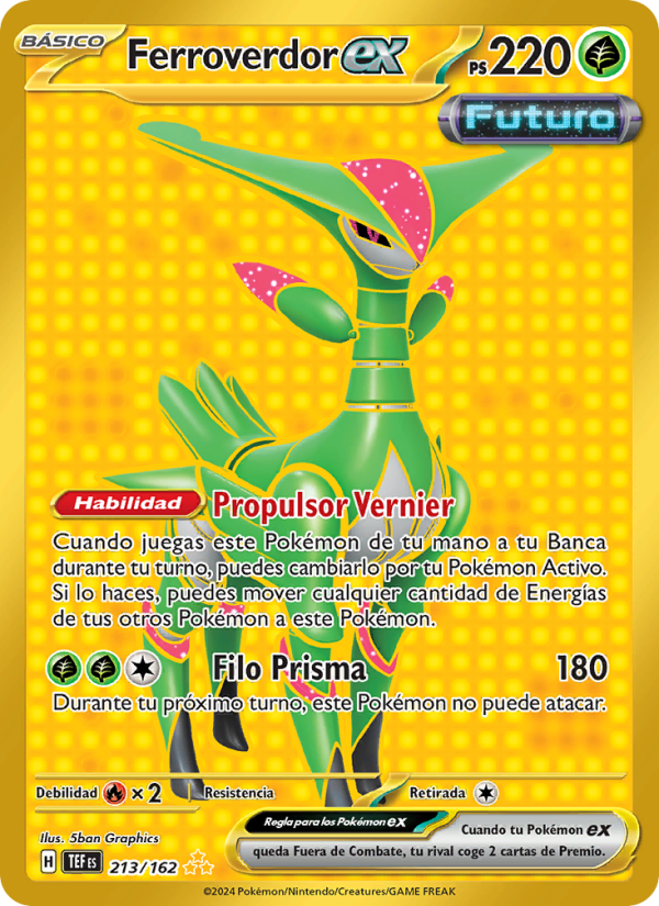 Ferroverdor ex 213 — Temporal Forces (Spanish Pokémon TCG card)