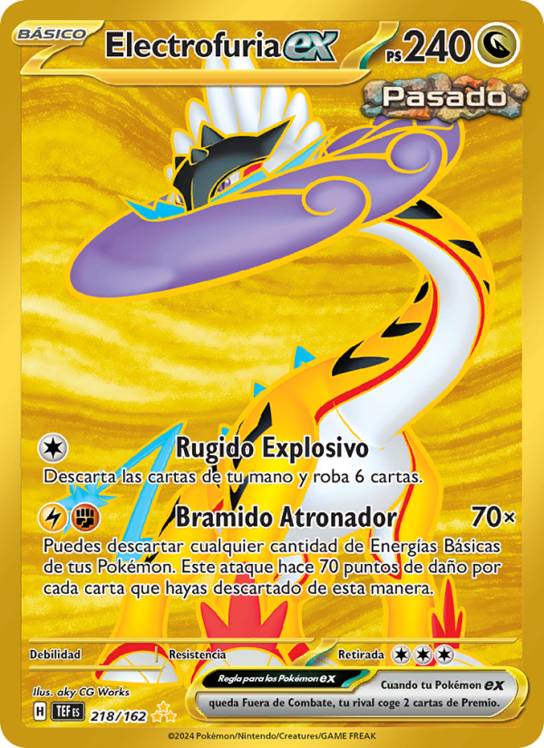 Electrofuria ex 218 — Temporal Forces (Spanish Pokémon TCG card)