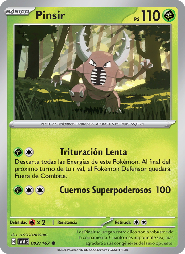 Pinsir 003 — Twilight Masquerade (Spanish Pokémon TCG card)