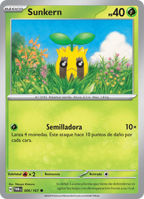 Sunkern 006 — Twilight Masquerade (Spanish Pokémon TCG card)