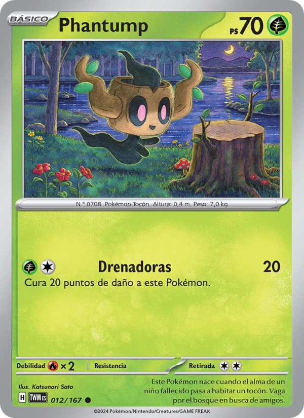 Phantump 012 — Twilight Masquerade (Spanish Pokémon TCG card)