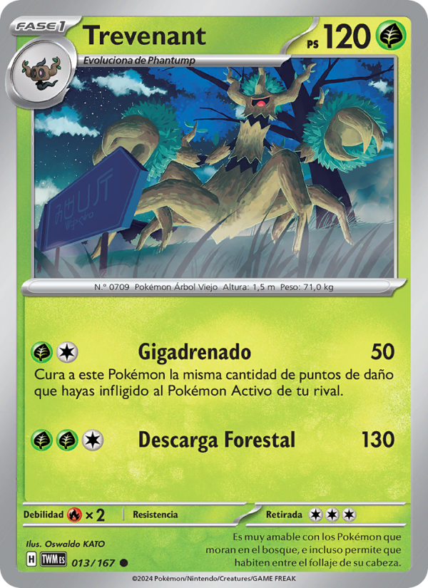 Trevenant 013 — Twilight Masquerade (Spanish Pokémon TCG card)