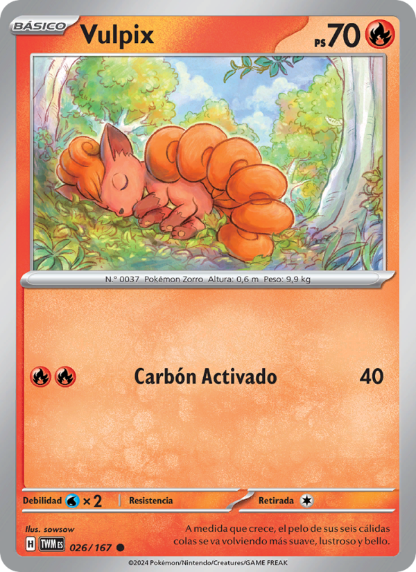 Vulpix 026 — Twilight Masquerade (Spanish Pokémon TCG card)